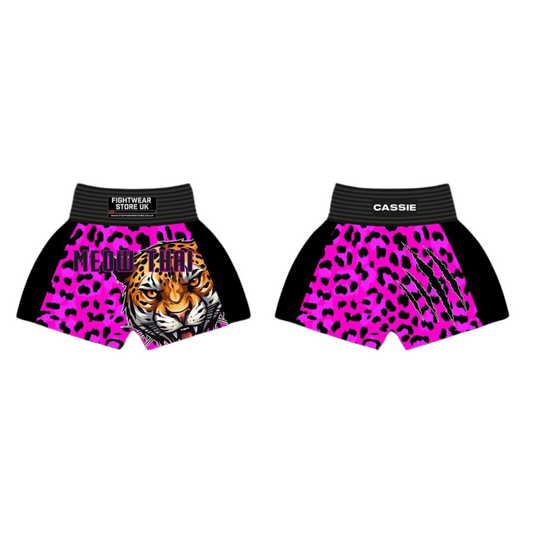 Pink Leopard Thai Boxing Shorts